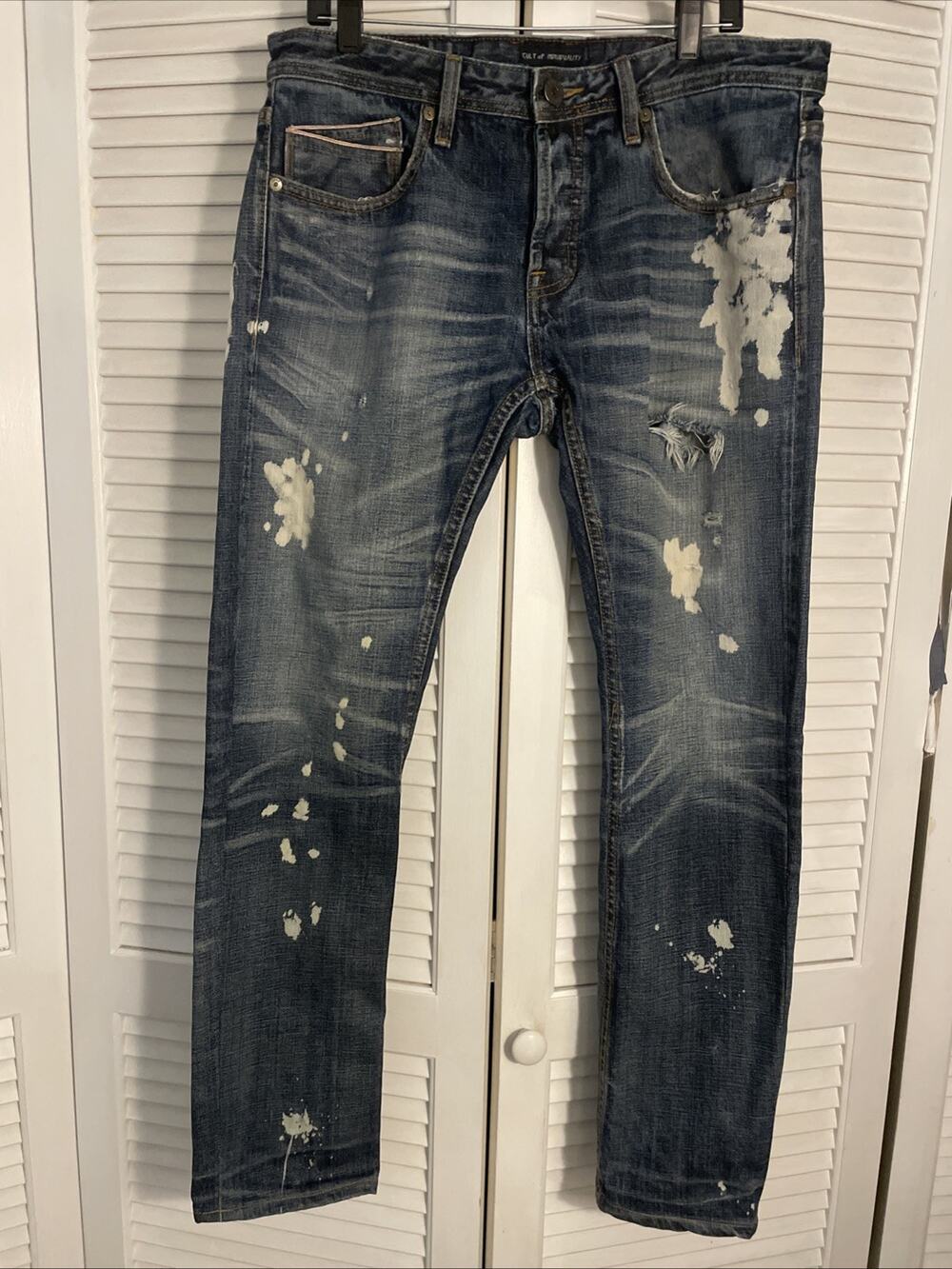 Cult of Individuality Punk Distressed Rockabilly Slim Jeans W32 MSRP $249